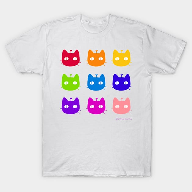 9 colorful Kitty by Sunnie Meowtlu T-Shirt by SunnieDu